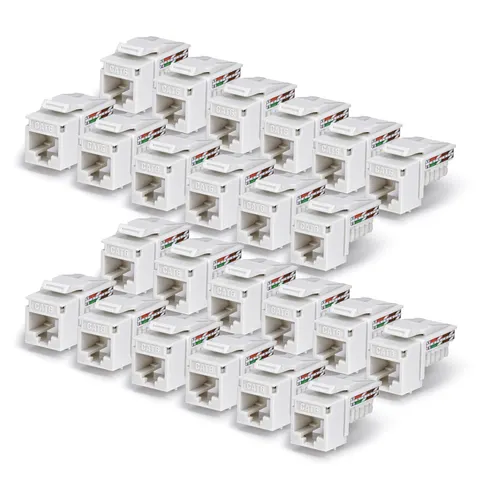 StarTech.com Cat6 Keystone Jack. 24-Pack RJ45 Ethernet Keystone Jacks. – C6KEY110WHE24PK – image 1