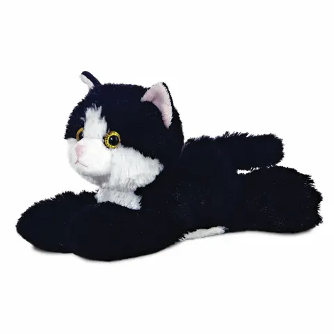 Mini Flopsies Black and White Cat 8inch Plush Toy – image 1