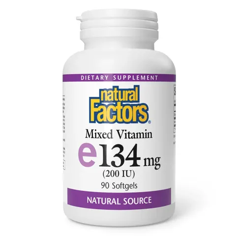 Natural Factors, Mixed Vitamin E, 200 IU, 90 Softgels – image 1