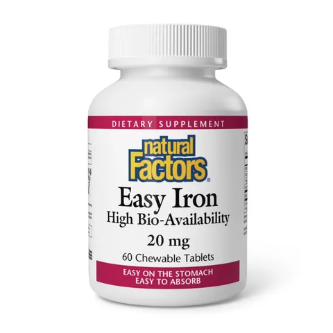 Natural Factors, Easy Iron, 20 mg, 60 Chewable Tablets – image 1
