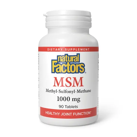 Natural Factors, MSM, 1,000 mg, 90 Tablets – image 1
