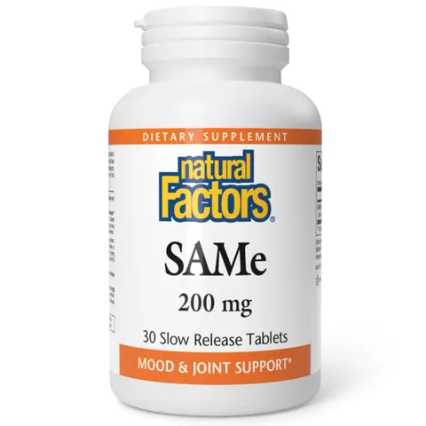 Natural Factors, SAMe , 200 mg, 30 Slow Release Tablets – image 1