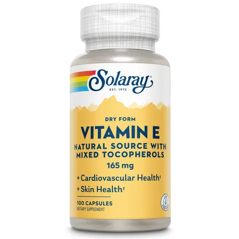 SOLARAY Vitamin E Dry 200 IU with Mixed Tocopherols – 100 Count – image 1