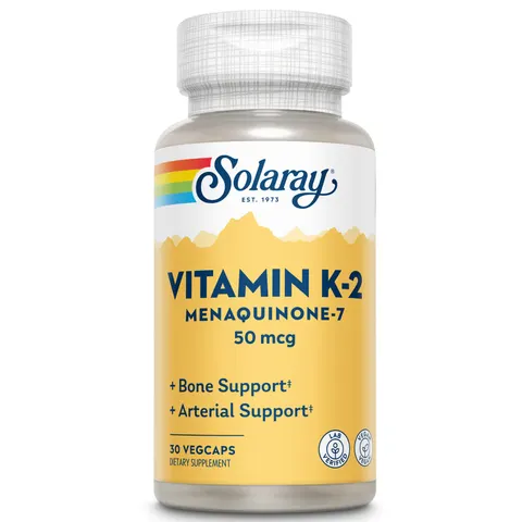 Solaray K2 Menaquinone Vitamin K2 30 Vegetable Capsules – image 1