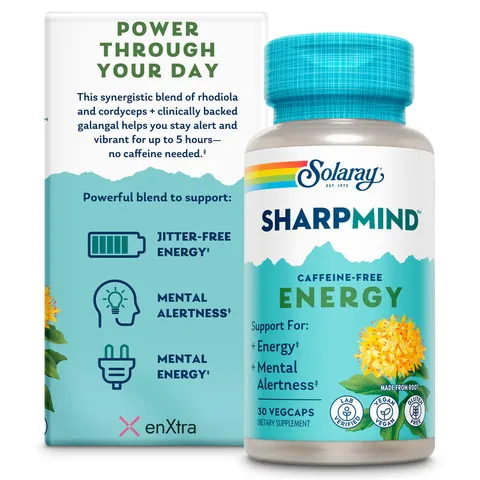 Solaray, SharpMind, Energy, 30 Vegcaps – image 1