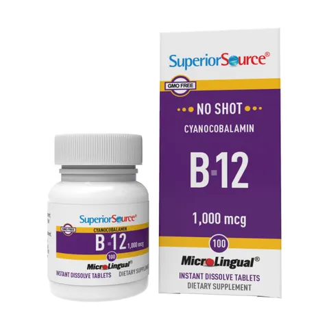 Superior Source, Cyanocobalamin B12, 1,000 mcg, 100 Tablets – image 1