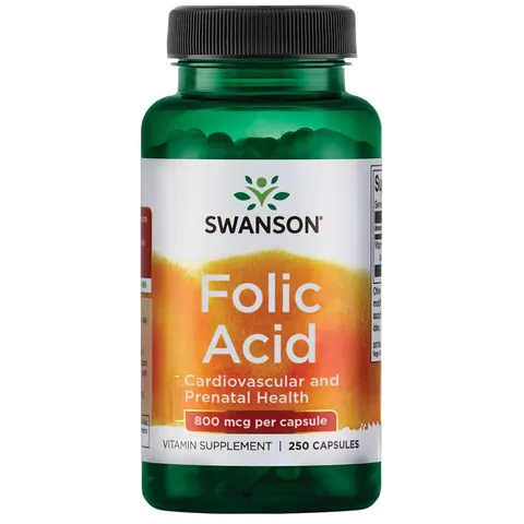 Folic Acid, 800mcg - 250 caps – image 1