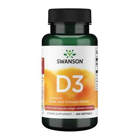 Vitamin D-3, 5000 IU - 250 softgels – image 1