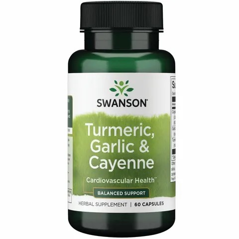 Swanson, Turmeric, Garlic & Cayenne, 60 Capsules – image 1