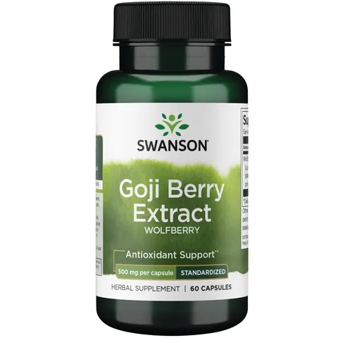 Swanson, Goji Berry Extract, 500 mg, 60 Capsules – image 1