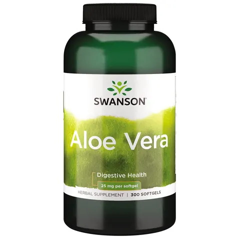 Swanson, Aloe Vera, 25 mg, 300 Softgels – image 1
