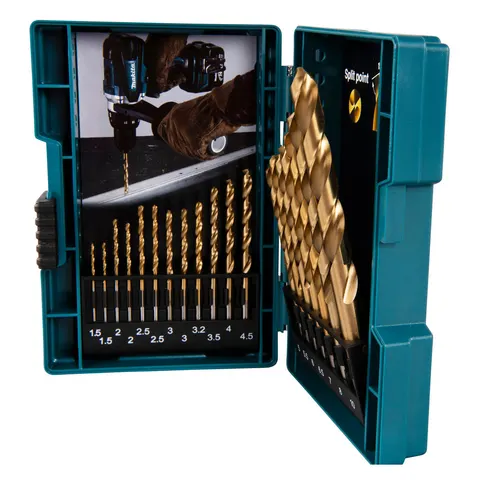 Makita 19 Piece HSS-TiN Drill Bit Set – image 1