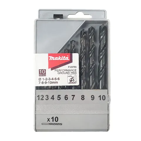 Makita 10 Piece HSS Groundpoint Drill Bit Set – image 1