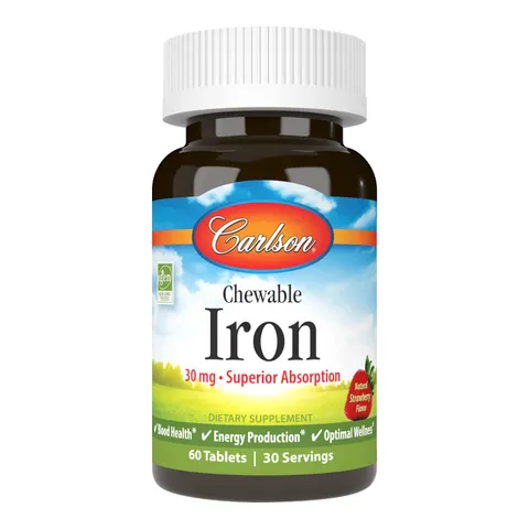 Chewable Iron, 30mg Strawberry - 60 tablets – image 1