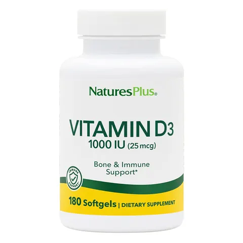 Natures Plus VITAMIN D3 1000 IU SOFTGELS 180 – image 1