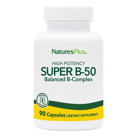 NaturesPlus, High Potency Super B-50, 90 Capsules – image 1