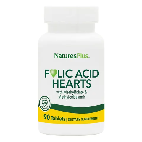 NaturesPlus, Folic Acid Hearts, 90 Tablets – image 1