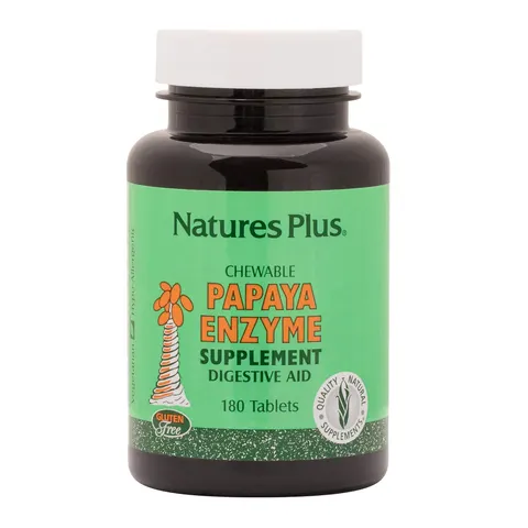 NaturesPlus, Chewable Papaya Enzyme, 180 Tablets Digestive Aid – image 1