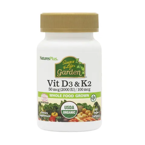 NaturesPlus Garden Vitamin D3&K2; 60 Capsules – image 1