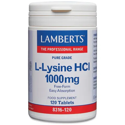 Lamberts l-lisina hcl 1000mg. 120comp. – imagen 1