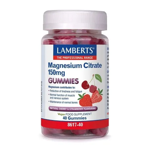 Lamberts Magnesium Citrate 40 Gummies Cherry Strawberry – image 1