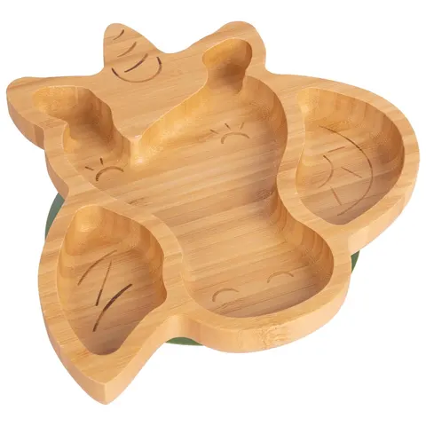 Tiny Dining Unicorn Bamboo Suction Plate - Olive Green Olive Green – image 1