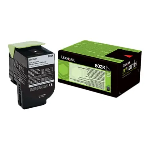 Lexmark 80C20K0/802K Toner-kit black return program. 1K pages ISO/IEC – image 1