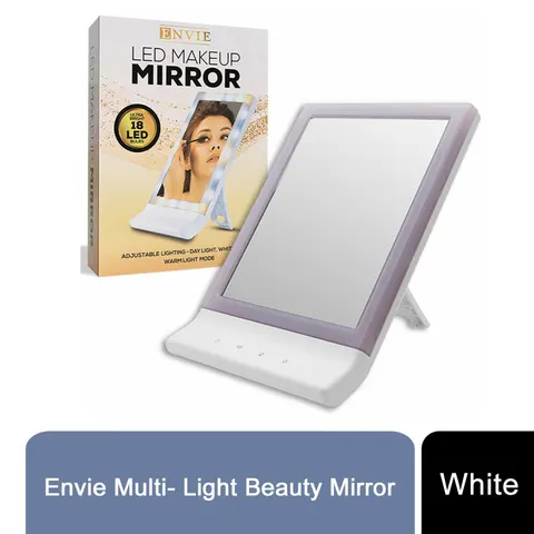 Envie USB & Battery Operated Multi Light Beauty Mirror,White – image 1
