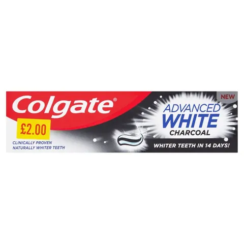 Colgate Advanced White Charcoal Fluoride Toothpaste 75ml (Pack of 6) – image 1