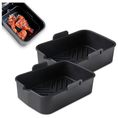 Tower T843093 2 X Rectangular Solid Trays Black – image 1