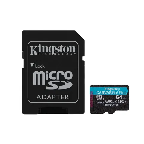Kingston Canvas Go Plus Gen4 de 64GB MicroSD Class 3 (U3) - Clase 10 – imagen 1
