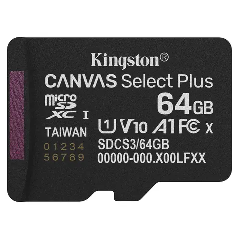 Kingston Technology 64GB micSDXC Canvas Select Plus Gen3 100R A1 Singl – image 1