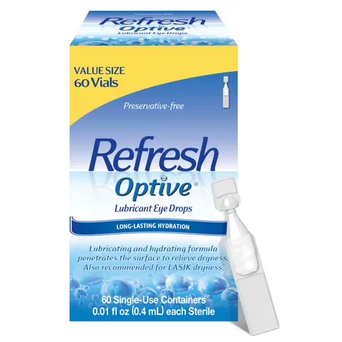Refresh Optive Lubricant Eye Drops, 0.01 fl oz. Tubes, 60 Count – image 1