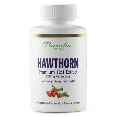 Paradise Herbs, Hawthorn, 60 Vegetarian Capsules – image 1