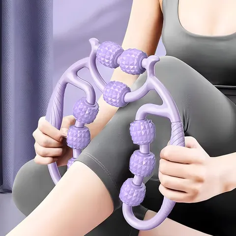 360-Degree Leg Muscle Roller Massager with 9 Wheels – image 1