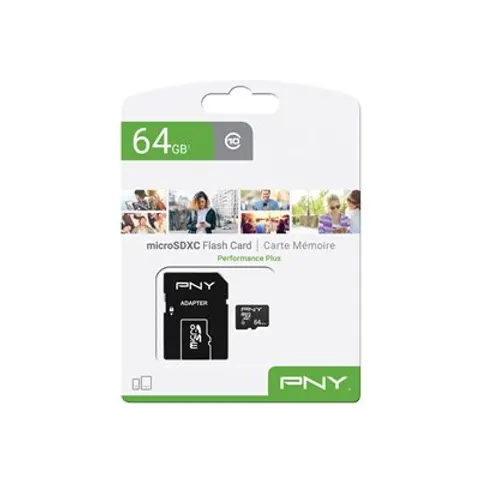 PNY Performance Plus microSDXC Speicherkarte 64 GB – Bild 1