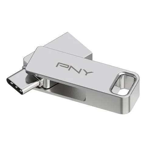 PNY DUO LINK 64GB - USB Type-A / USB Type-C - Acero inoxidable – imagen 1