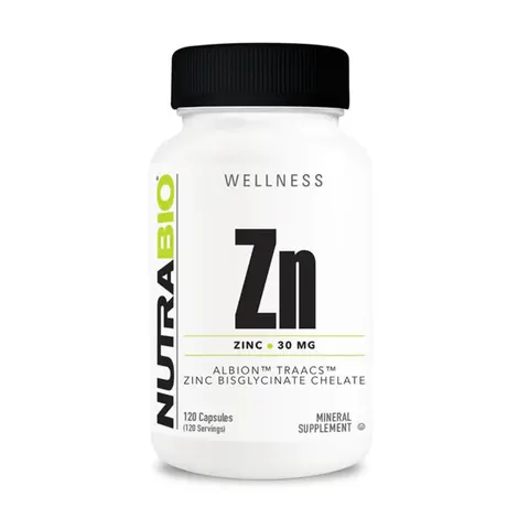 NutraBio, Zn, Zinc, 30 mg, 120 Capsules – image 1