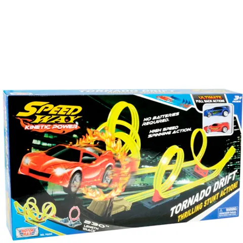 Motor Max Tornado Drift Racebaan met 2 Auto's – afbeelding 1