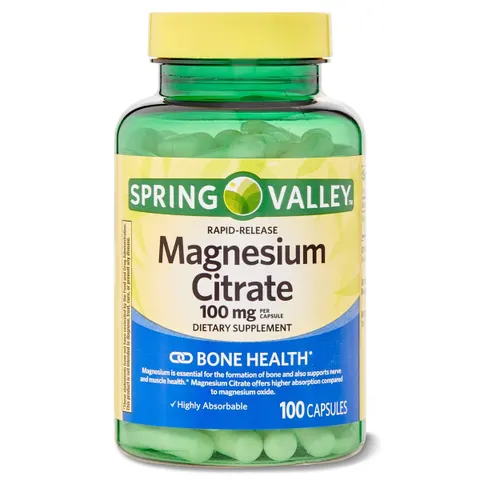 Spring Valley Magnesium Citrate 100 mg | Rapid-Release, 100 Capsules – image 1
