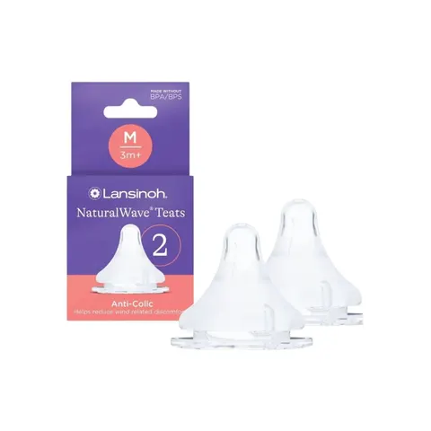 Lansinoh NaturalWave baby bottle teat Medium 2 pc – image 1