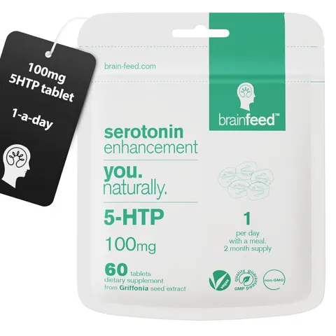 brain feed 5HTP Capsules 100mg Serotonin Supplement (60) – image 1