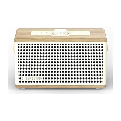Classic Aura Baumwoll-Weiß/Eiche Bluetooth-Lautsprecher – Bild 1