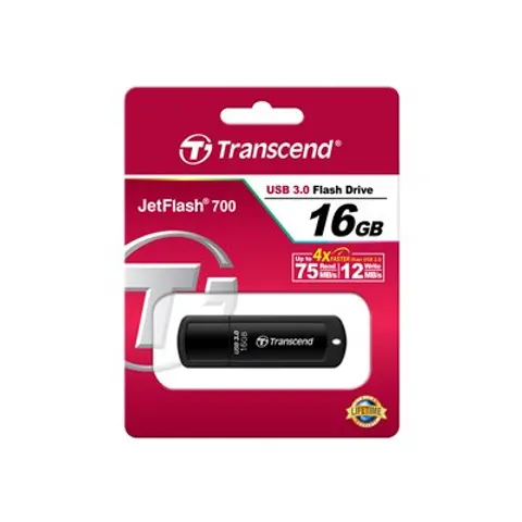 TRANSCEND JetFlash 700 16GB USB 3.0 – Schwarz – Bild 1
