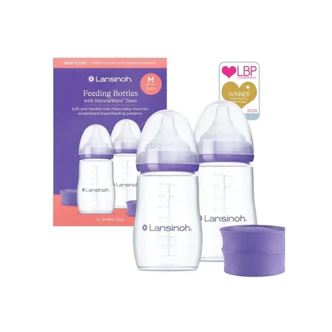 Lansinoh NaturalWave biberon Medium 2x240 ml – immagine 1