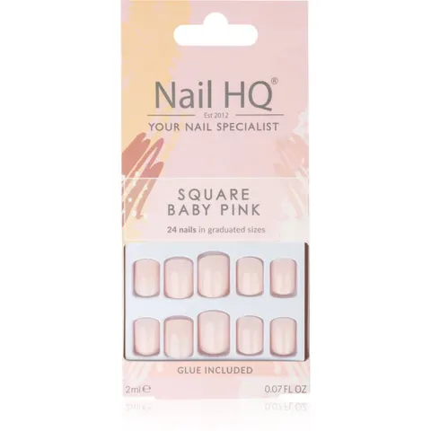 Nail HQ Square false nails shade Baby Pink 24 pc – image 1