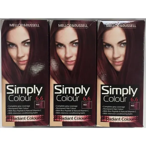 Simply Colour Permanent Hair Dye True Red (6.6) – image 1