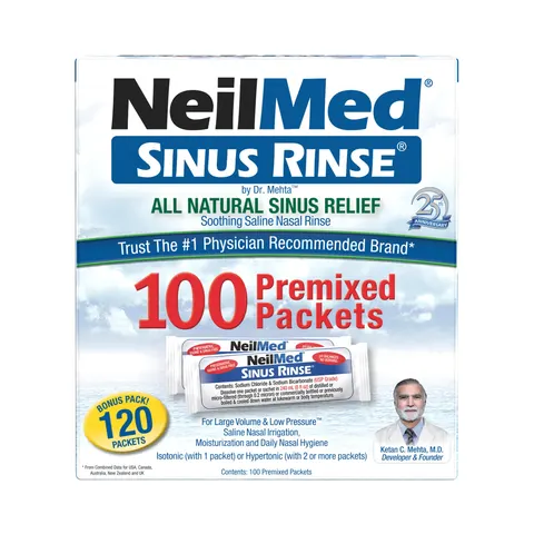 NeilMed, Sinus Rinse, All Natural Relief, 100 Premixed Packets – image 1