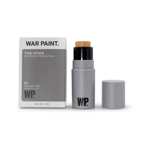 War Paint for Men Multi-Use Complexion Concealer Foundation Stick Evens Skin Tone Covers Blemishes Dark Circles - Quick Application S5 Medium Tan 7.5g – image 1