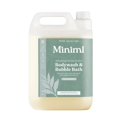 Miniml Bodywash & Bubble Bath Refreshing Tea Tree & Mint 5L – image 1